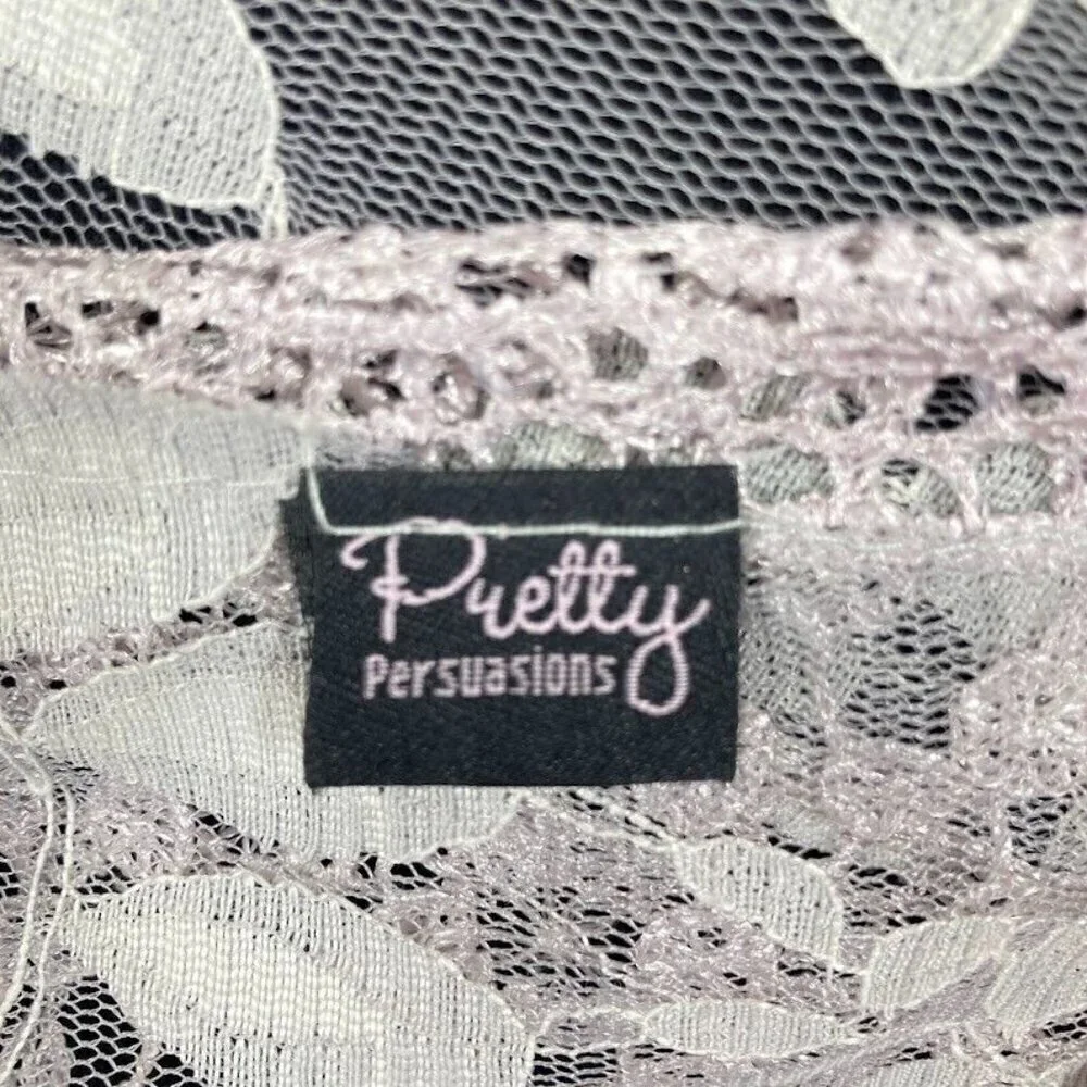 Pretty Persuasions Sheer Scarf Mesh Gray Dainty Feminine Wedding Elegant Grandma
